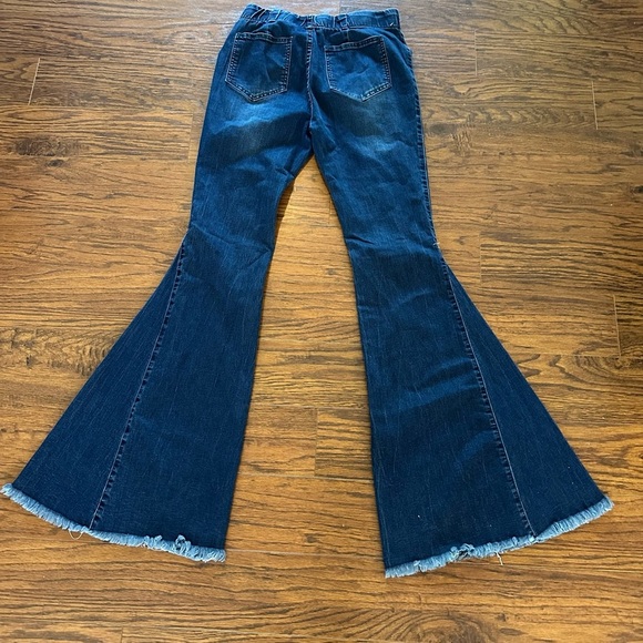Newbury Kustom Blue Flare Wide Leg Jeans - Picture 5 of 5